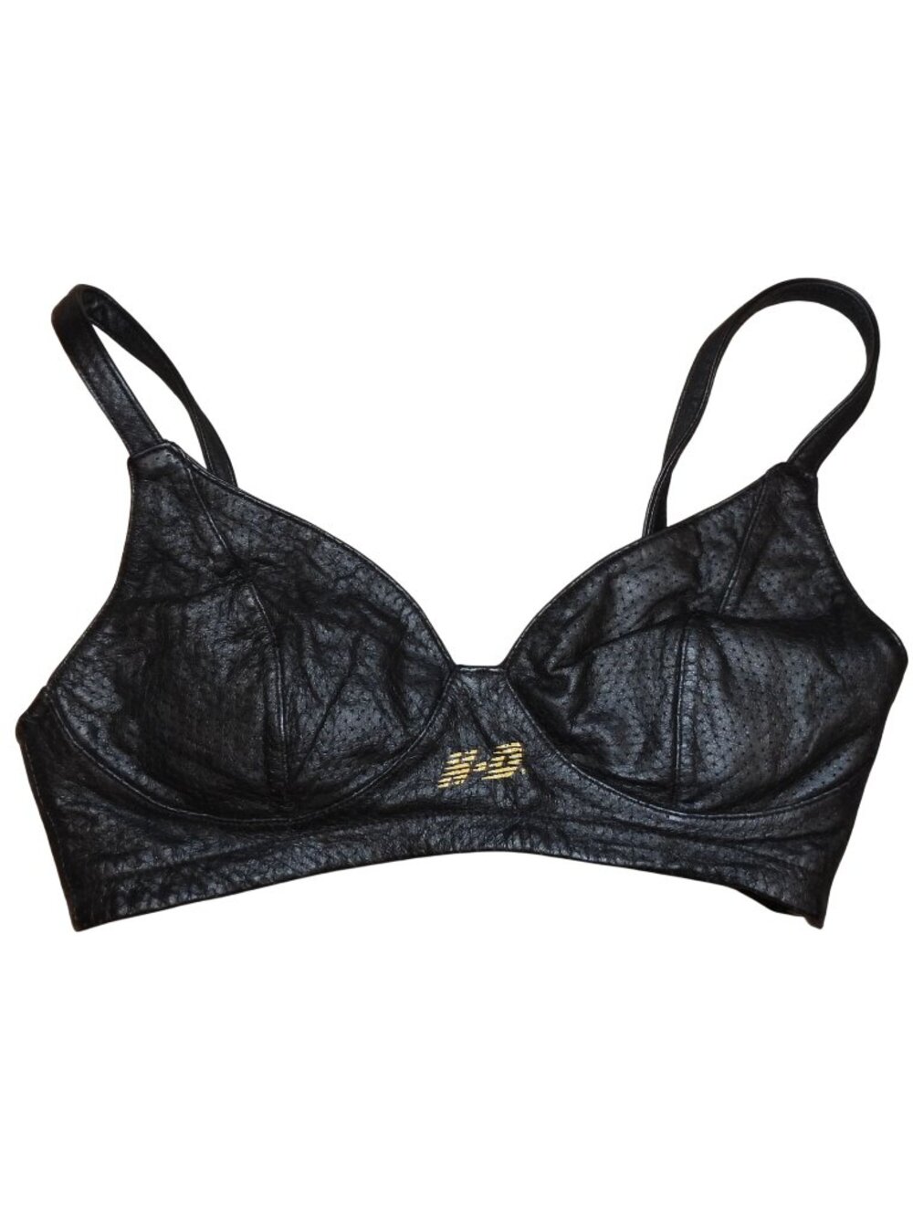 Vintage Harley Davidson Motorcycles Black Leather Bra Side Zip Women's 32 / 4